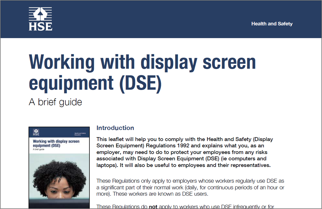 Working with Display Screen Equipment (DSE) - a brief guide