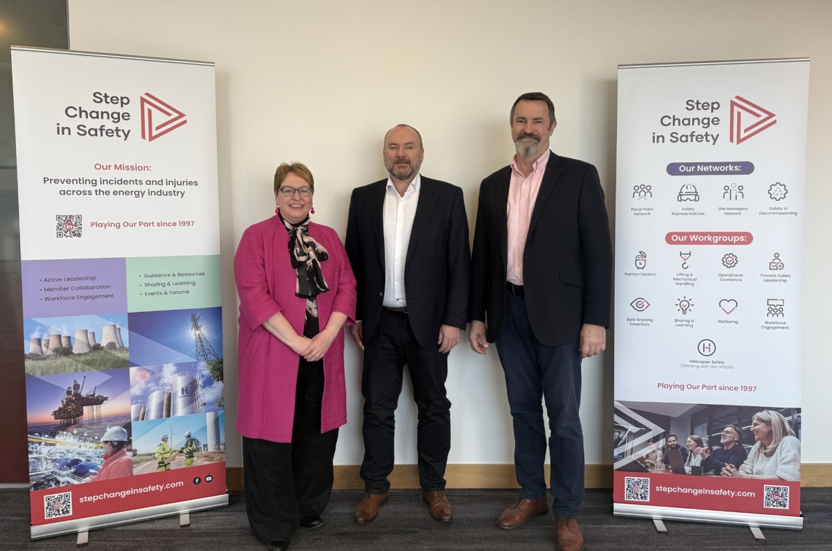 left to right - Laura Forté of bp & Co-Chair of our Process Safety Leadership Workgroup, Craig Wiggins - CEO Step Change in Safety and Bruce Webb of Scapa Energy & Co-Chair of our Process Safety Leadership Workgroup