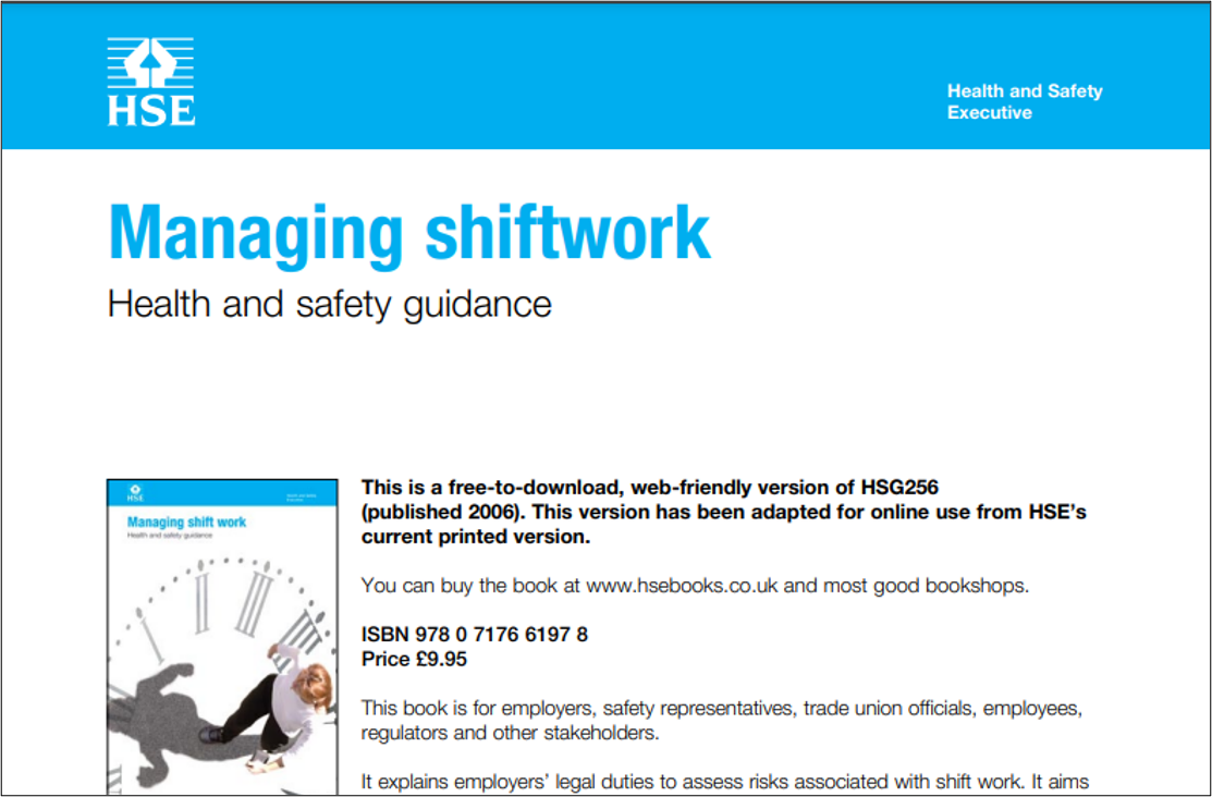 Managing shiftwork